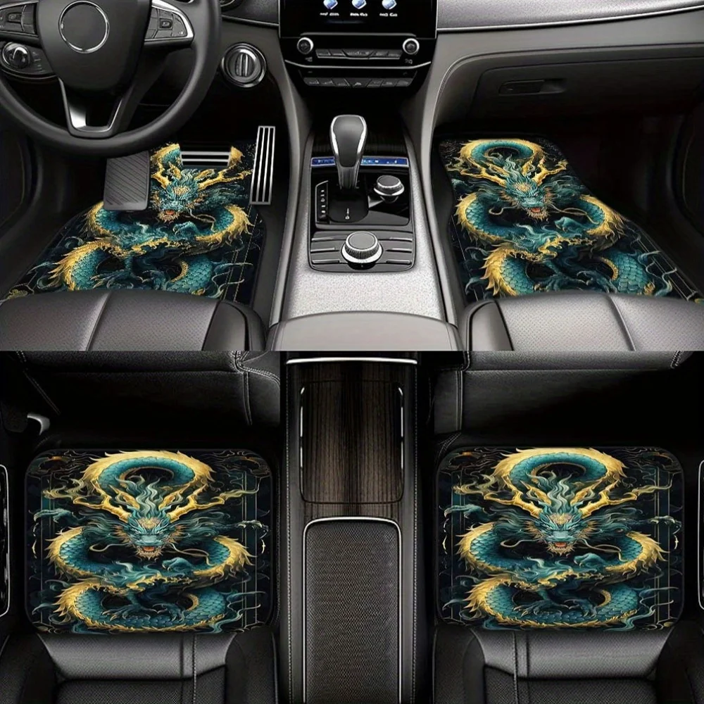 1 pièce/2 pièces/4 pièces tapis de sol de voiture Dragon, intérieur de voiture élégant pour voitures compactes, fourgonneaux, SUV et plus adapté aux parents en cadeau A