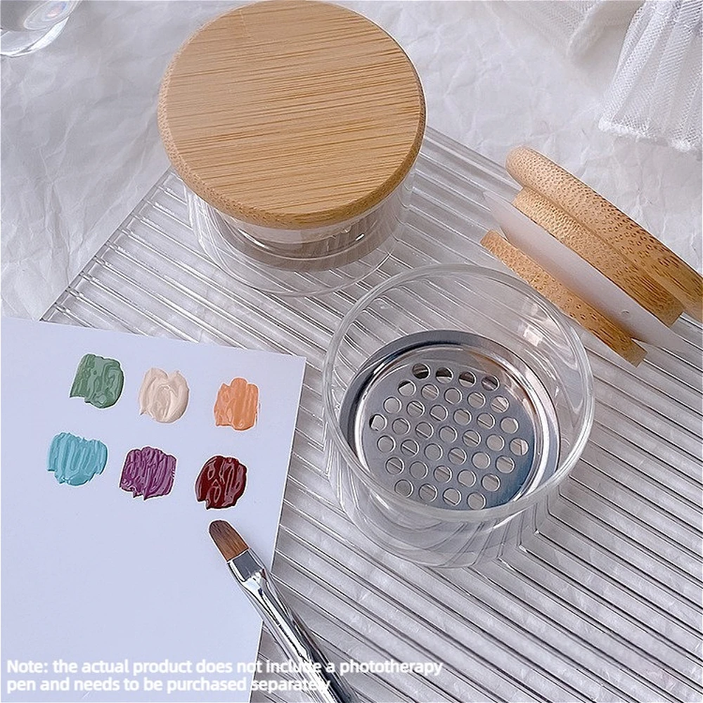 Nail Brush Cleaning Cup with Lid Dappen Dish for Acrylic Liquid Brush Cleaner Powder Mixing and Nail Art Accessories Daily Use