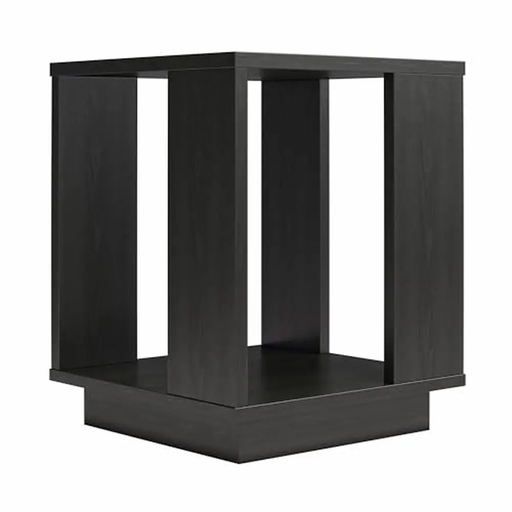 Contemporary Side Table Black Oak Minimal Design Eco-Friendly No-Show Hardware Easy Assembly Ample Storage Budget-Friendly