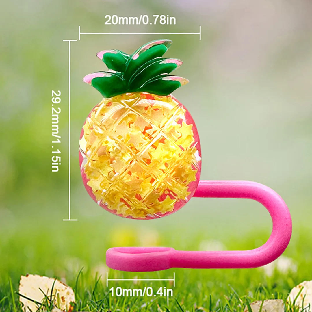 Cute Strawberry Candy Straw Covers Cap For Stanley Tumbler 10mm Cups Accessories Kawaii Silicone Straw Toppers Protector Cap