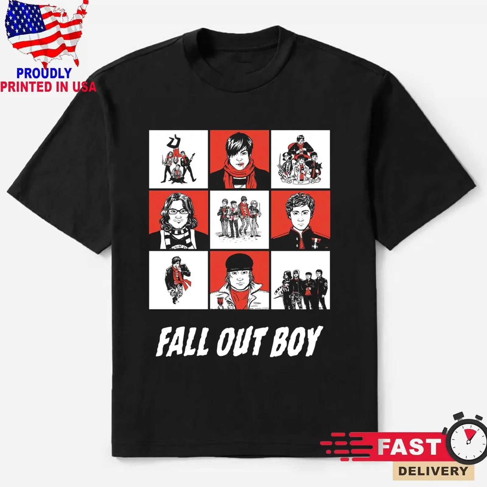 Rare Fall Out Boy band gift Gift For Fans Men S-5XL Tee 1HN319