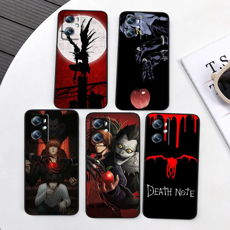 Anime D-Death N-Note Apple For OPPO Find X6 X5 X3 A54S A5 A94 A16 A53S A57 A74 A72 A98 A78 A96 A9 5G Black Cover Phone Case