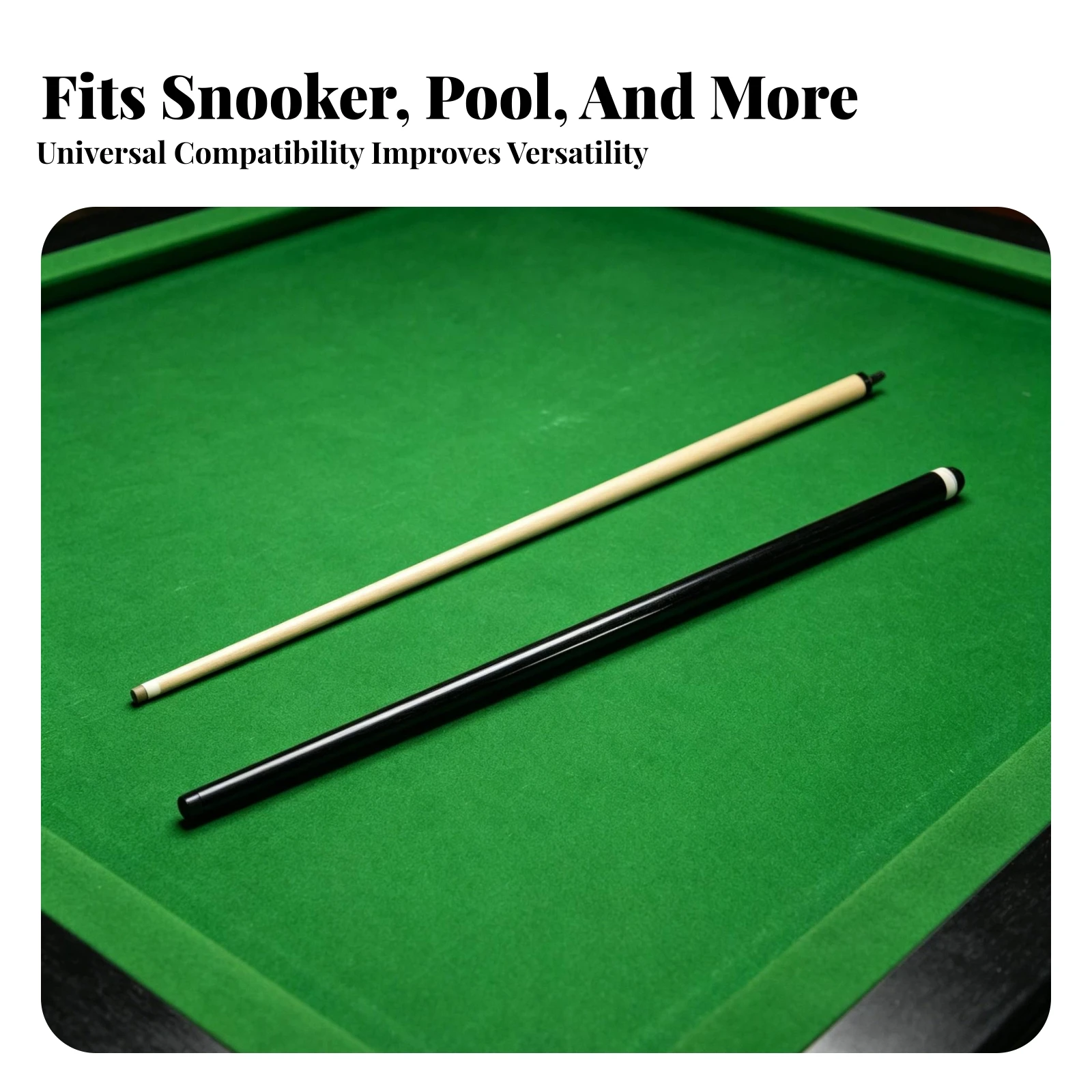 Billiard Cue Stick Tapered Solid Wood Cue Game Gear Rubber Bumper Compact Size