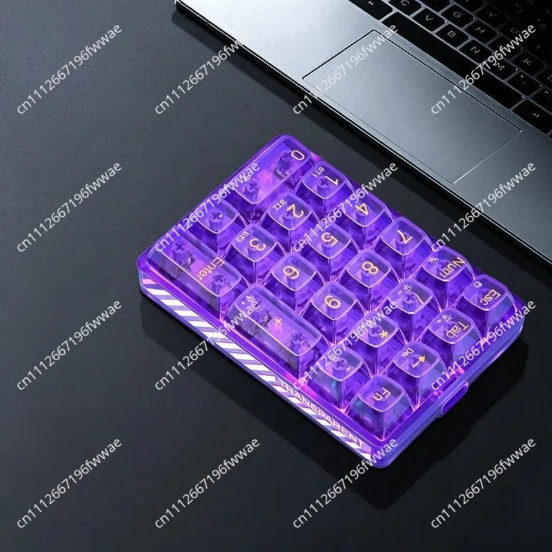 For F21 Transparent Numeric Mechanical Keyboard 21key Mini Wireless Tri Mode Long Endurance Custom Keyboard PC Accessories Gift