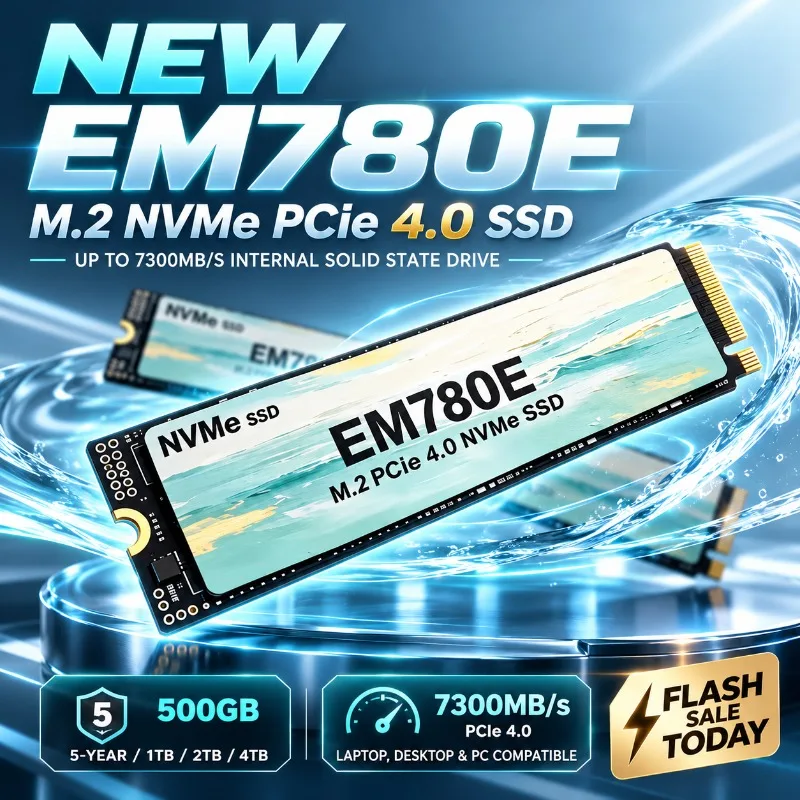 High Speed 7300MB/s EM780E M.2 SSD PCIe4.0x4 TLC 3D 500GB 1TB 2TB 4TB NVME Internal Solid State Drive for PS5 Laptop Desktop PC