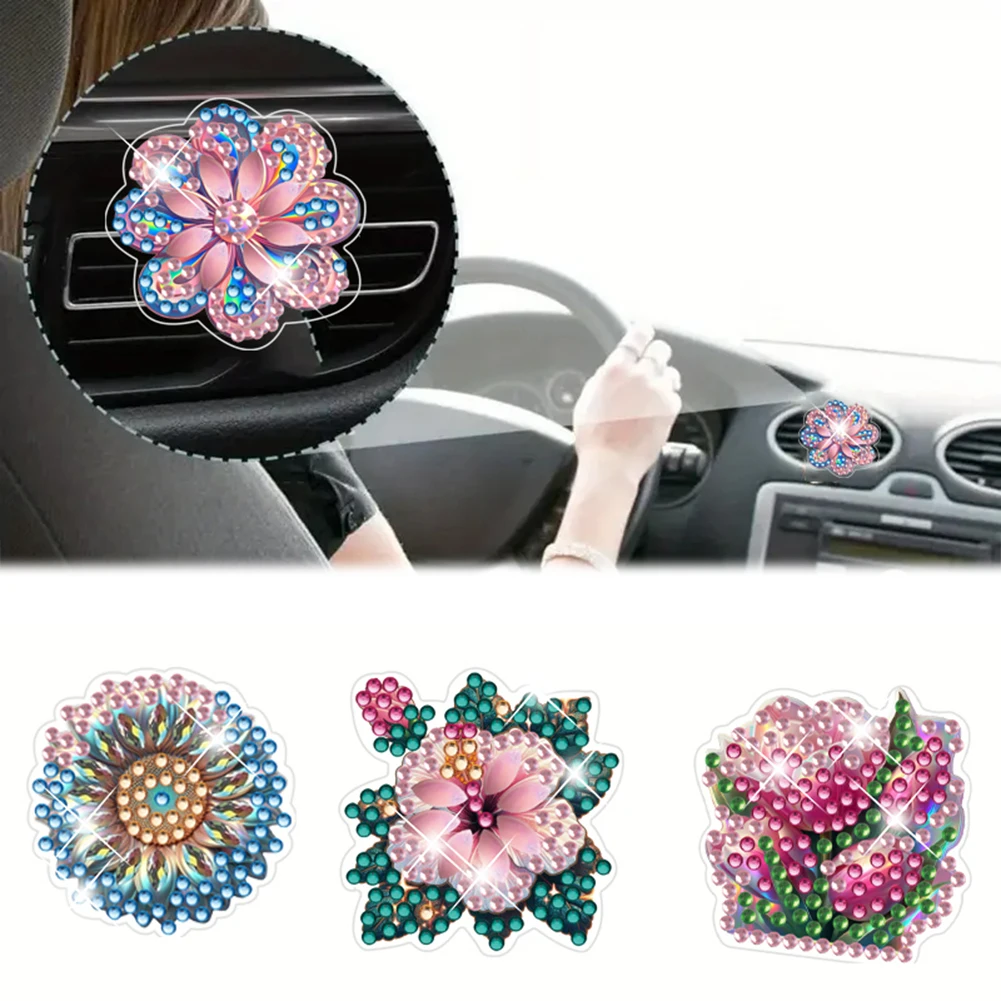 

12pcs Diamond Art Car Air Freshener Vent Clips Bling Air Vent Decorations Car Diffuser Vent Clip for Car Interior Decor