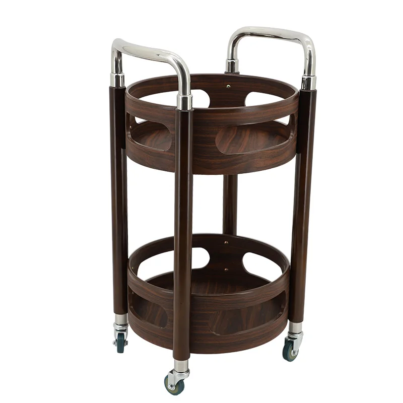 Hotel liquor cart Solid wood round trolley