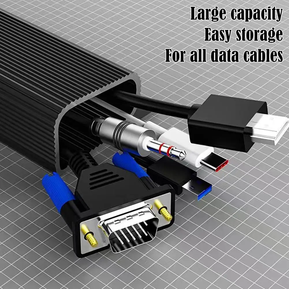 40cm Under Desk Cable Management Tray PVC Wire Organizer Channel No Drill Cord Hider Raceway for Home Office Studio Workstation