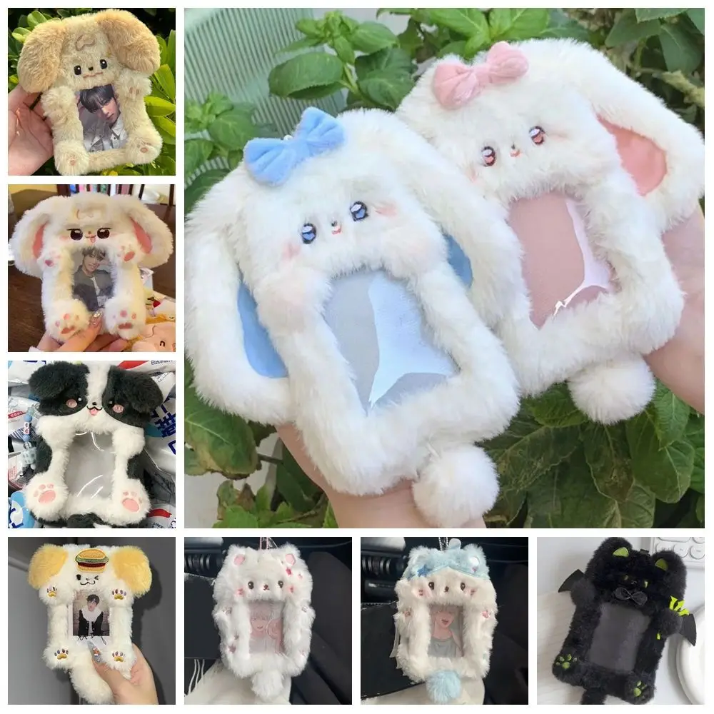 Estuche Multifuncional de Alta Calidad para Tarjetas con Diseño de Conejo de Orejas Grandes/Border Collie/Perro/Gato, Funda Protectora para Tarjetas, para Estudiantes