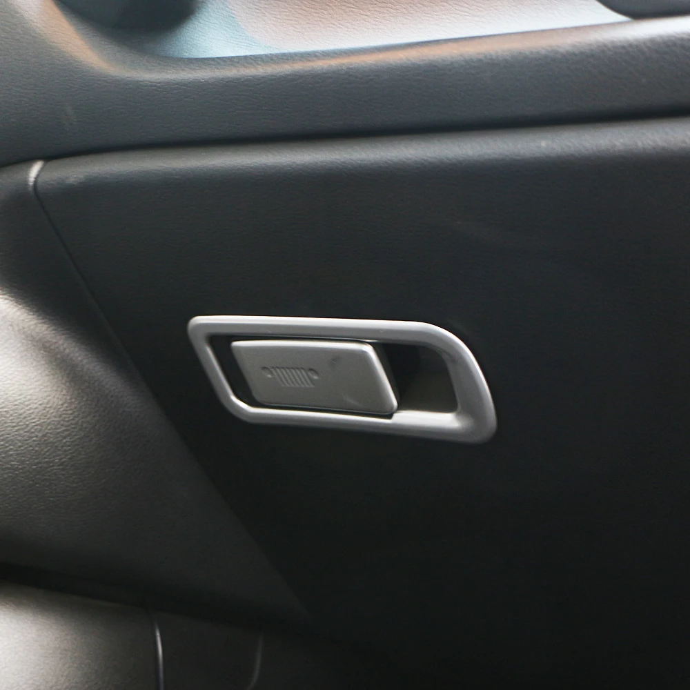 ABS Silver Car Storage Box Handle Trim for Jeep Renegade 2015 2016 2017 2018 2019- 2023 LHD Glove Box Protect Cover Sticker view 3