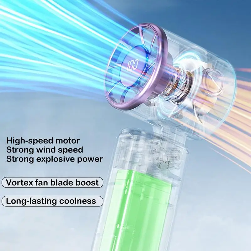 Portable Hand Fan 100 Wind Speed Portable Cooling Fan Portable Personal Fan Quick Charging Personal Cooling Fan Small Personal