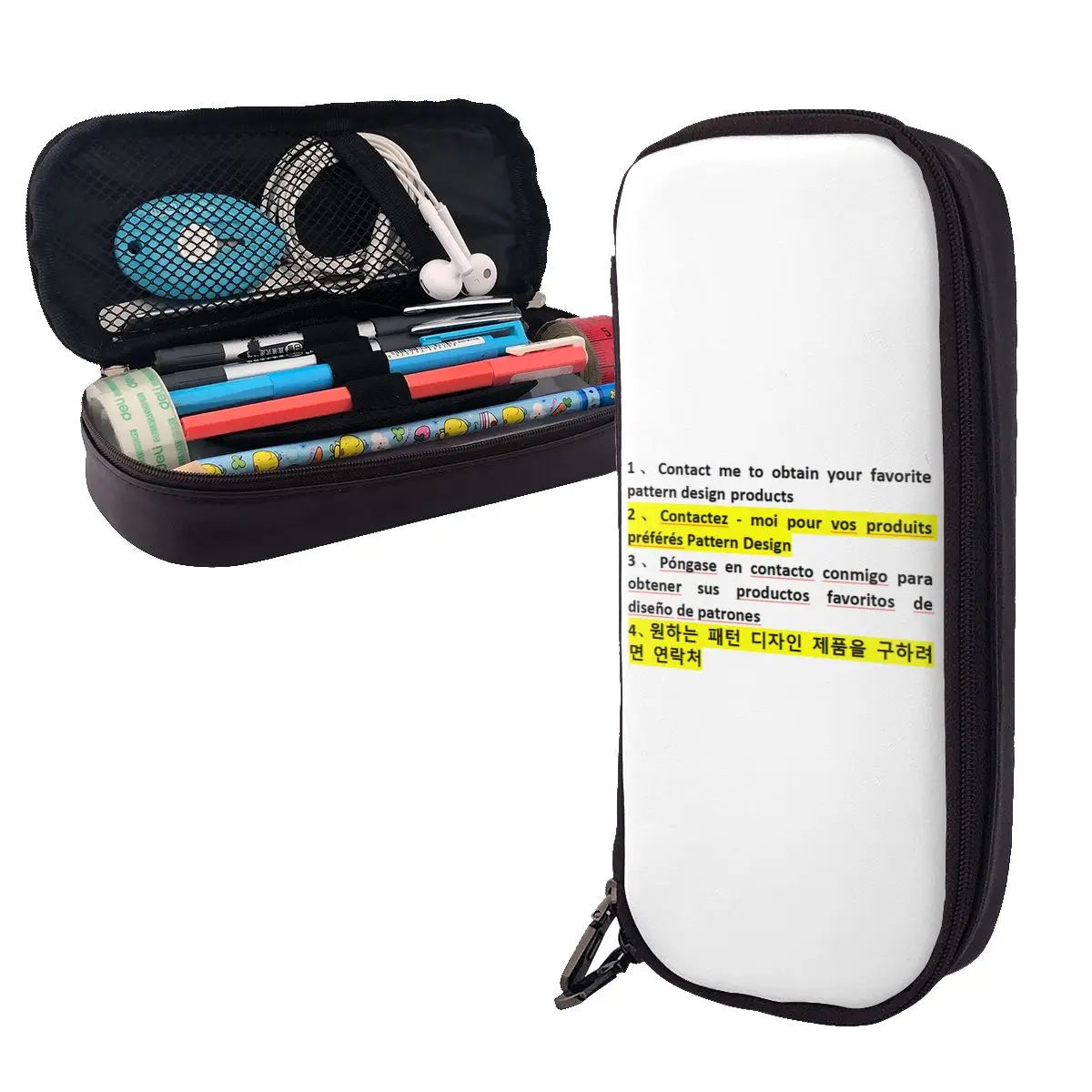 Customized Custom Leather Pencil Case Pencil Pouch Storage Stationery Supplies Big Capacity Pen Box Pencil Bag for Studen School