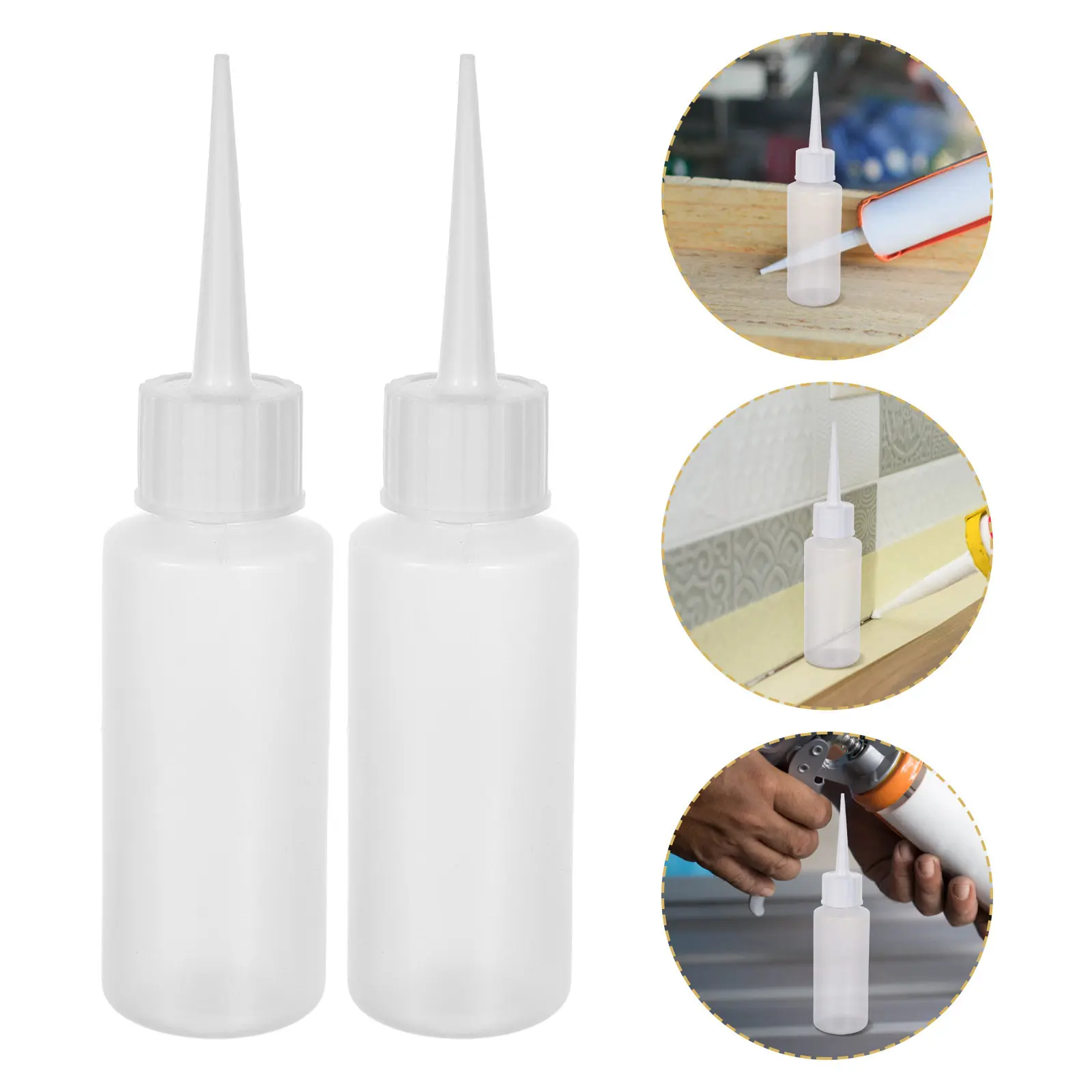 100Pcs Tile Grout Dispensing Bottles Transparent Needle Tip Applicator for Precise Glue Flow and Seam Filling Fine Tip Bottle