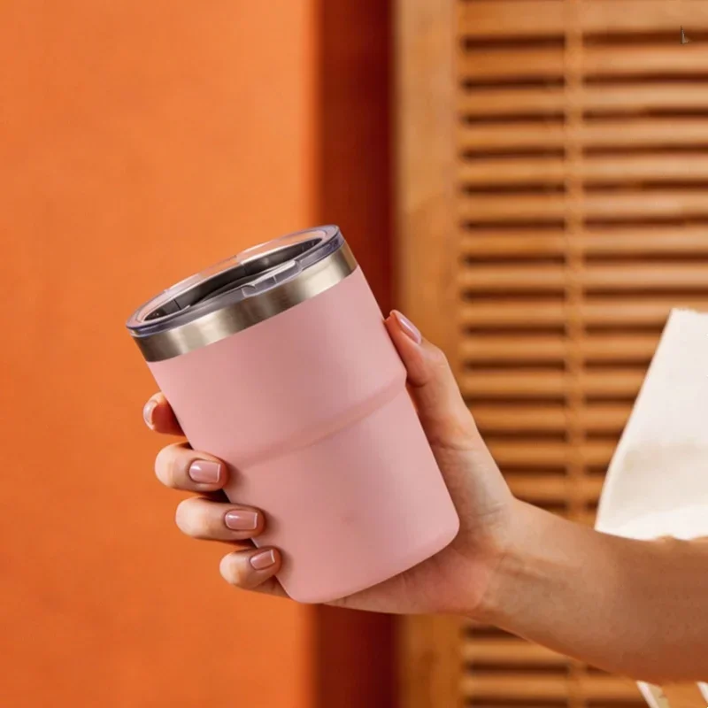 1PCS Outdoor 304Stainless Steel Small Coffee Vacuum Flask 8/16oz Portable Thermos Water Bottle Car Travel Mug with Lid
