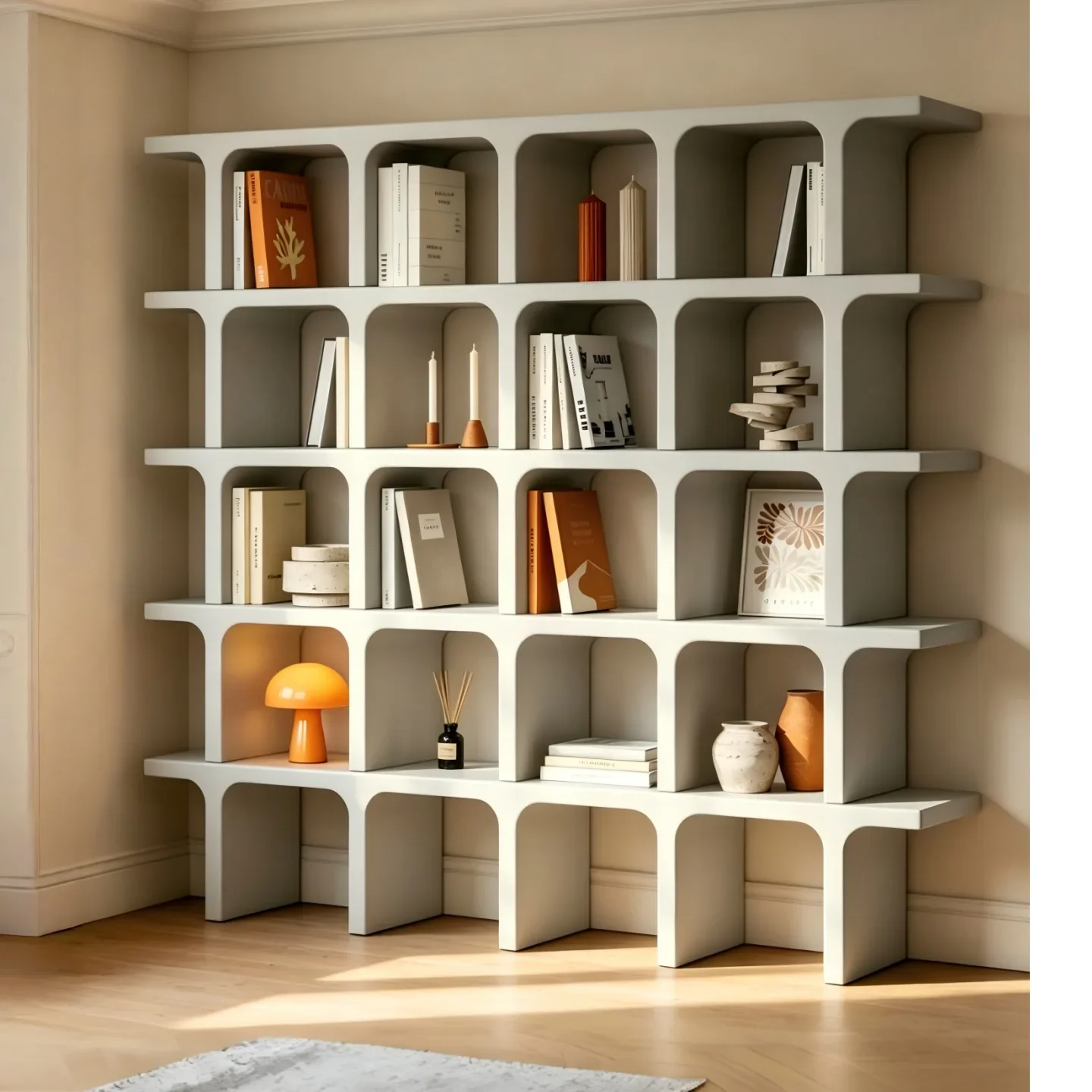 Arched bookcase Multi-layer storage shelf Floor shelf