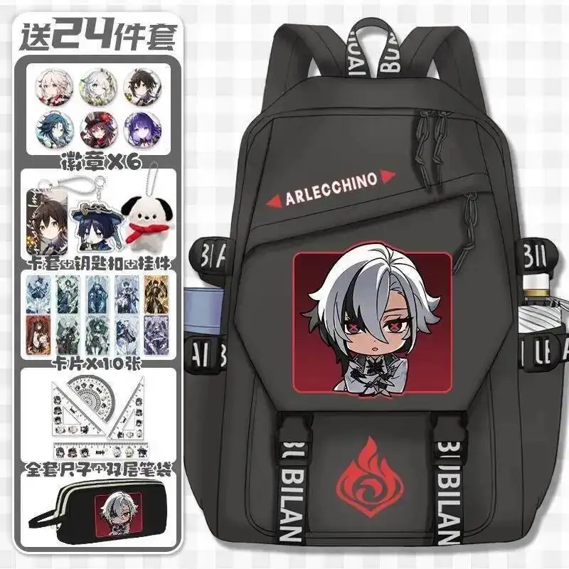 Anime Game 2025 Gs Impact Cos Arlecchino Chevreuse Navia Lyney Xianyun Etc. Unisex Simple Commuting Backpack Prezzie