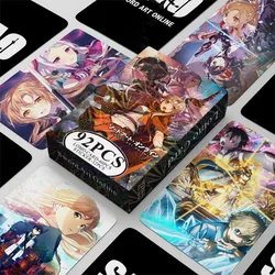 92 sztuk Anime Cartoon Sword Art Online LOMO naklejki na karty Kirigaya Kazuto Kirito śliczne Cosplay peryferyjne kolekcja prezent dla dzieci