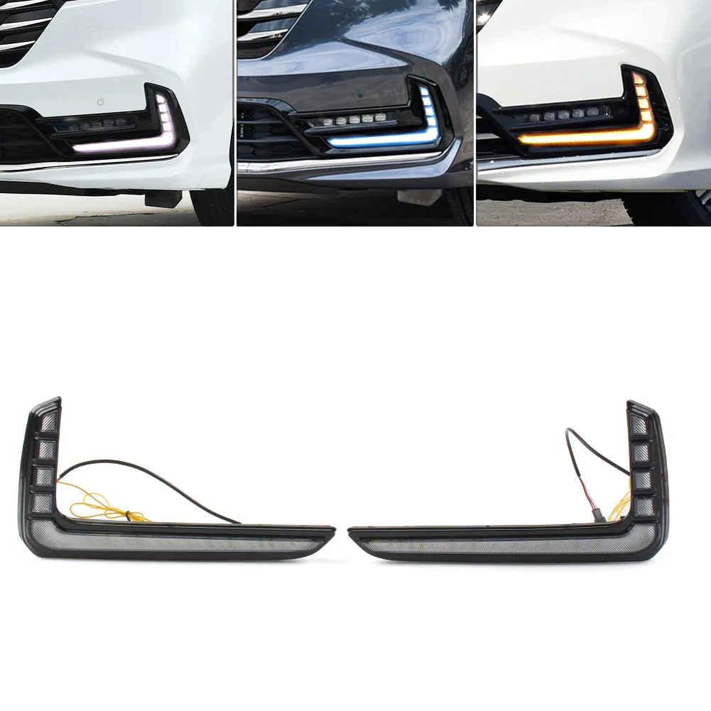 Car Fog Lamp Daytime Running Light DRL With White Yellow Ice Blue Light For Honda Odyssey 2022 Turn Signals Indicator