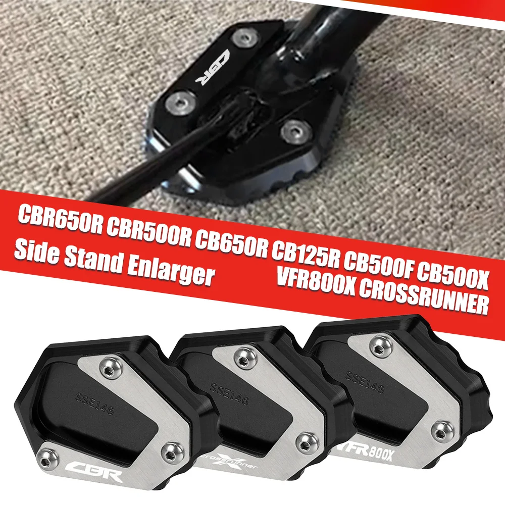 

FOR Honda CBR650R CBR500R CB650R CB125R CB500F CB500X VFR800X Crossrunner Accessories Side Stand Extension Pad Bracket Kickstand