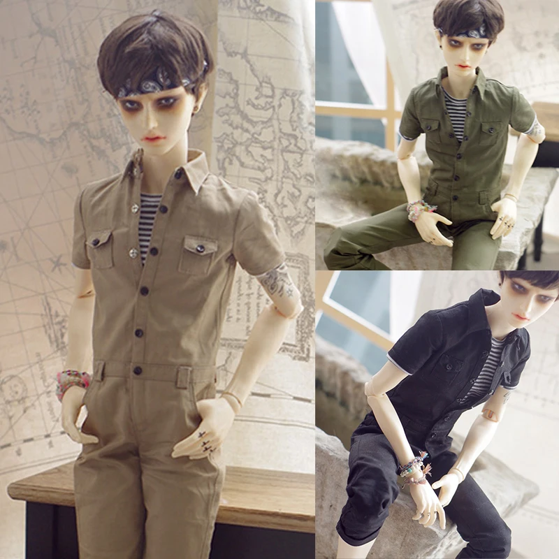 D03-P635 children toy BJD DD SD MSD   uncle SD13 SD17 doll's Photo props clothes Green Khaki One Piece Cropped Pants 1pcs