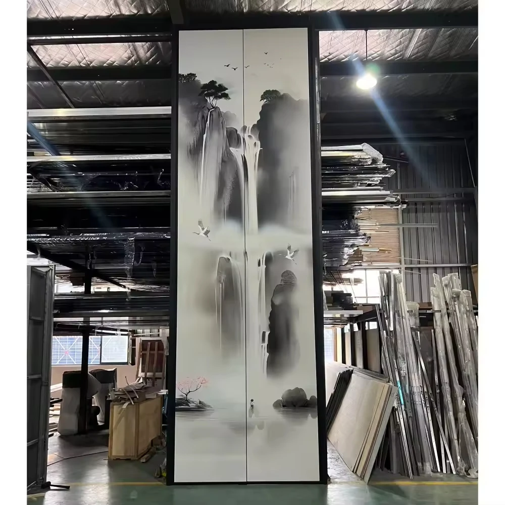 Popularne, nowoczesne drzwi zabezpieczające w nowym chińskim stylu, ekskluzywne drzwi wejściowe do wejść w domach.