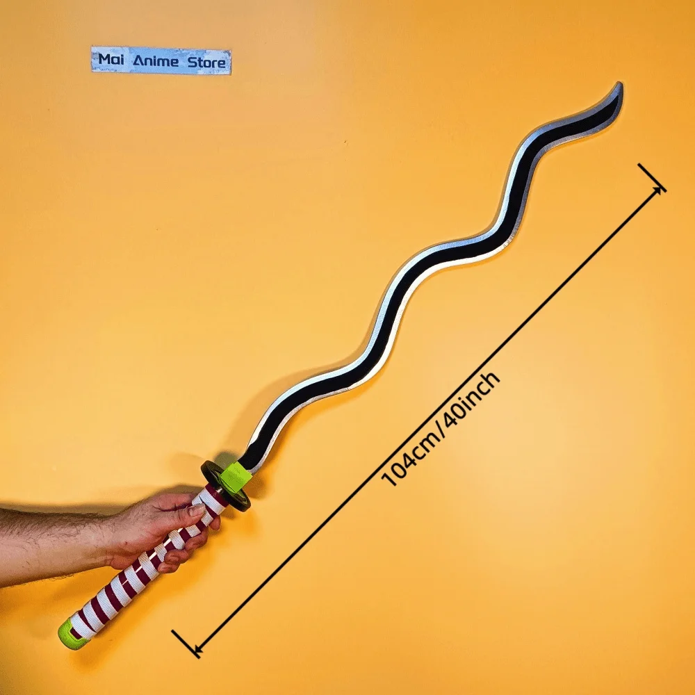 104cm 카타나 실물 크기 일본 카타나 사무라이 검 모델 중세 칼 검 검은색 칼 애니메이션 코스프레 소품 칼 날이 없는 장난감 선물