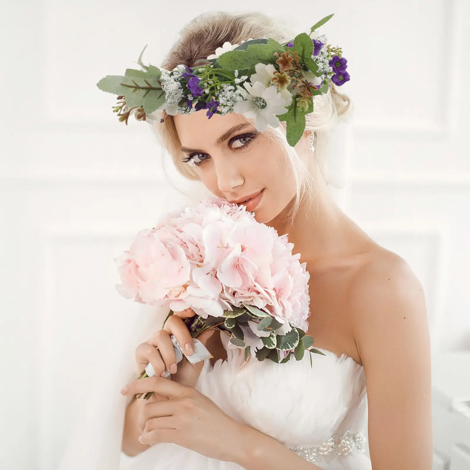 

Цветочная повязка на голову: Нежный и элегантный цветочный венок для волос, идеален для вечеринок, праздников, отпуска, фотосессий. Цветочный венок-повязка для девочек.