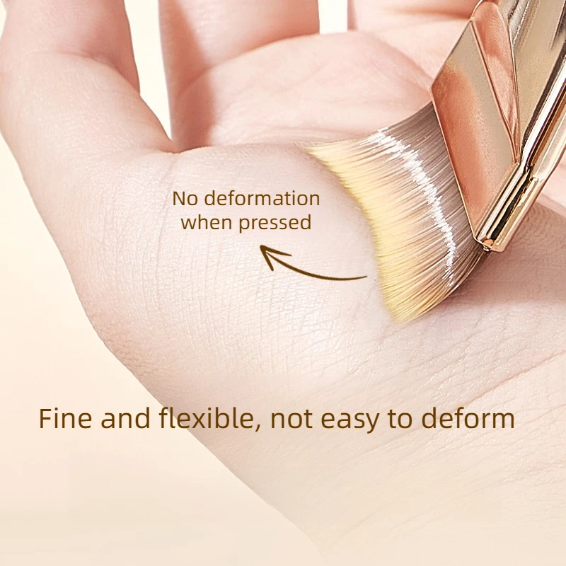 지코모 앵글드 머메이드 테일 파운데이션 브러쉬 비건 크루얼티 프리 플랫 탑 카부키 브러쉬 (시ーム리스 커버리지)