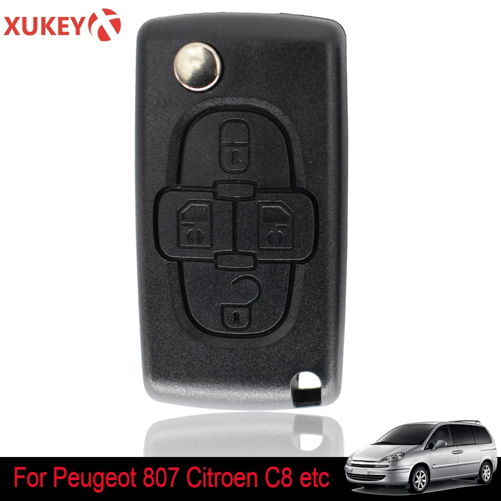 Car Remote Key Shell Cover Case Replacement For Peugeot 1007 807 For Citroen C8 4 Button HU83 Blade CE0523 Auto Styling Parts