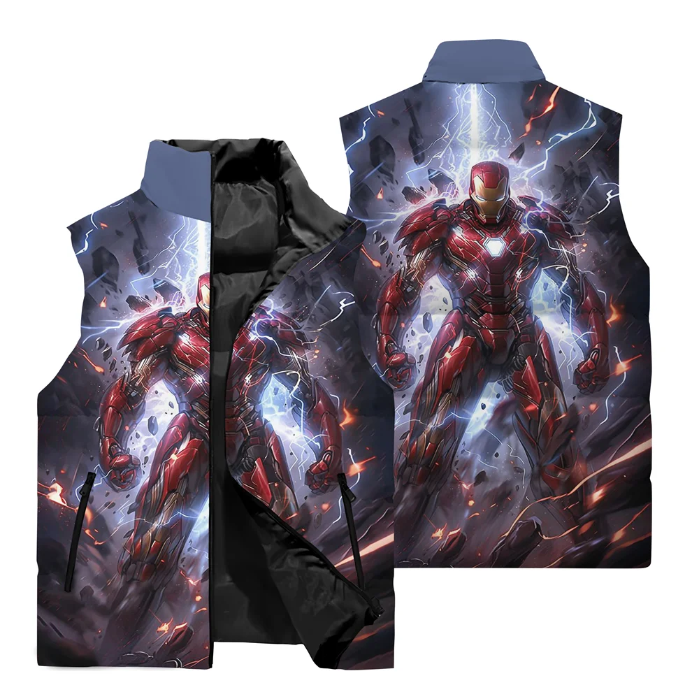 New Fashion Men\'s Sleeveless Vest 3D Printed Marvel Iron Man Pattern Street Hip Hop Sports Jacket Casual Outerwear Men\'sClothing