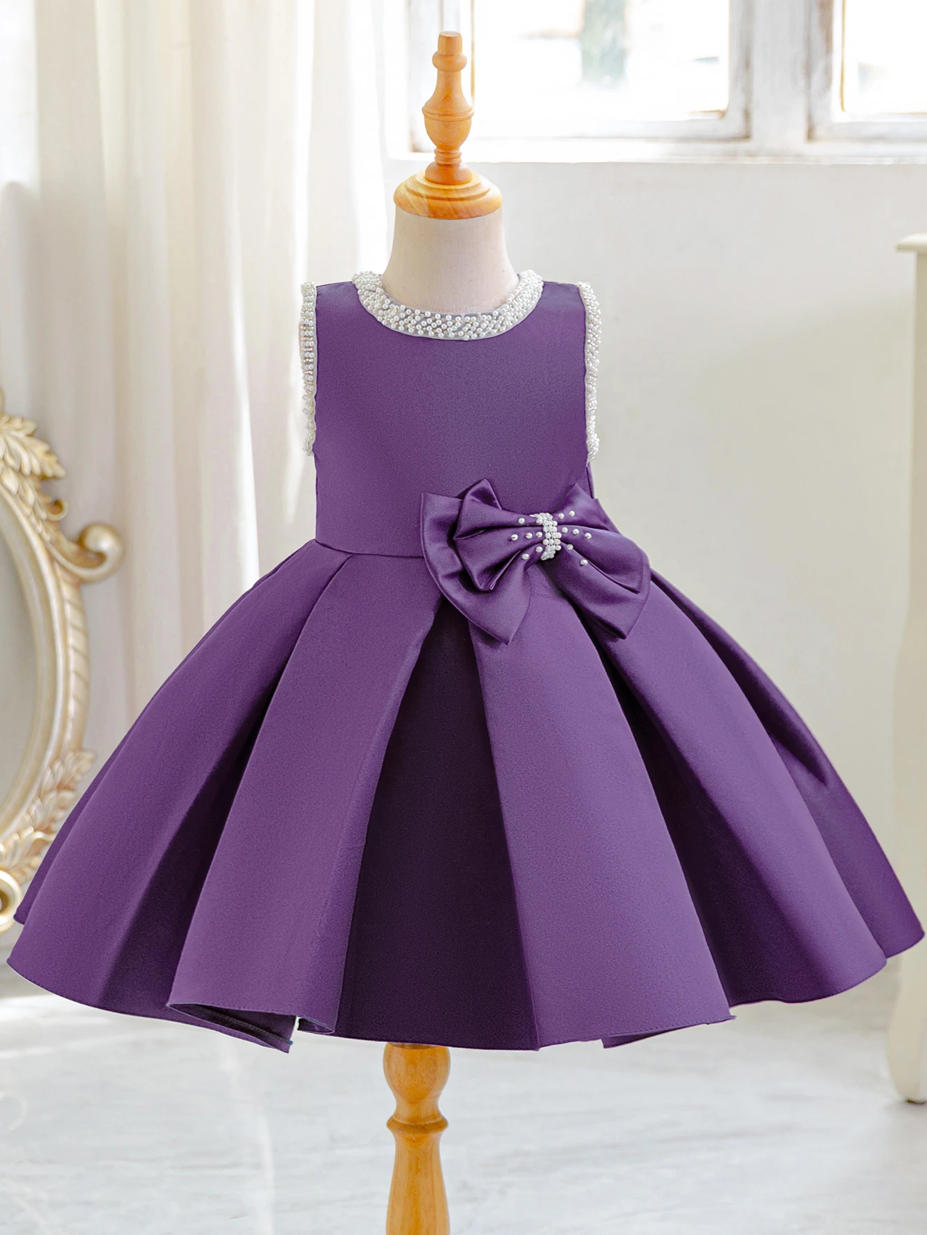 

Темно-фиолетовый роскошный бал, милое детское торжественное модное праздничное платье с цветочным узором для девочек, новый дизайн, платье с цветочным узором для девочек