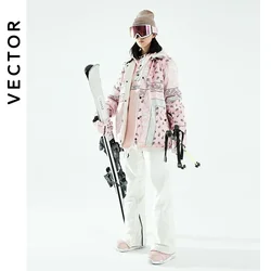 VECTOR 2024 Mężczyźni Kobiety Kurtka narciarska Dwustronna kurtka Zimowa Ciepła Wiatroszczelna Wodoodporna Outdoor Sports Snowboard Ski Fashion Coat