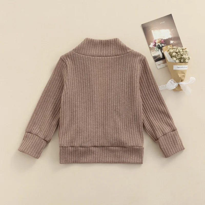 Kids Baby Girl Knit Sweater Cardigan Open Front Long Sleeve Solid Knitted Sweaters Fall Winter Baby Girls Clothes