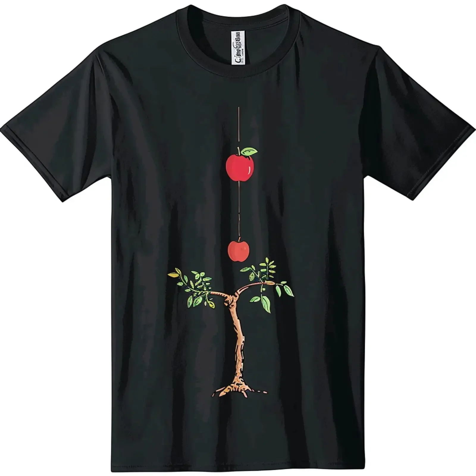 Unique Minimalistic Tree with Red Design on Black TShirt Stand Out in Style