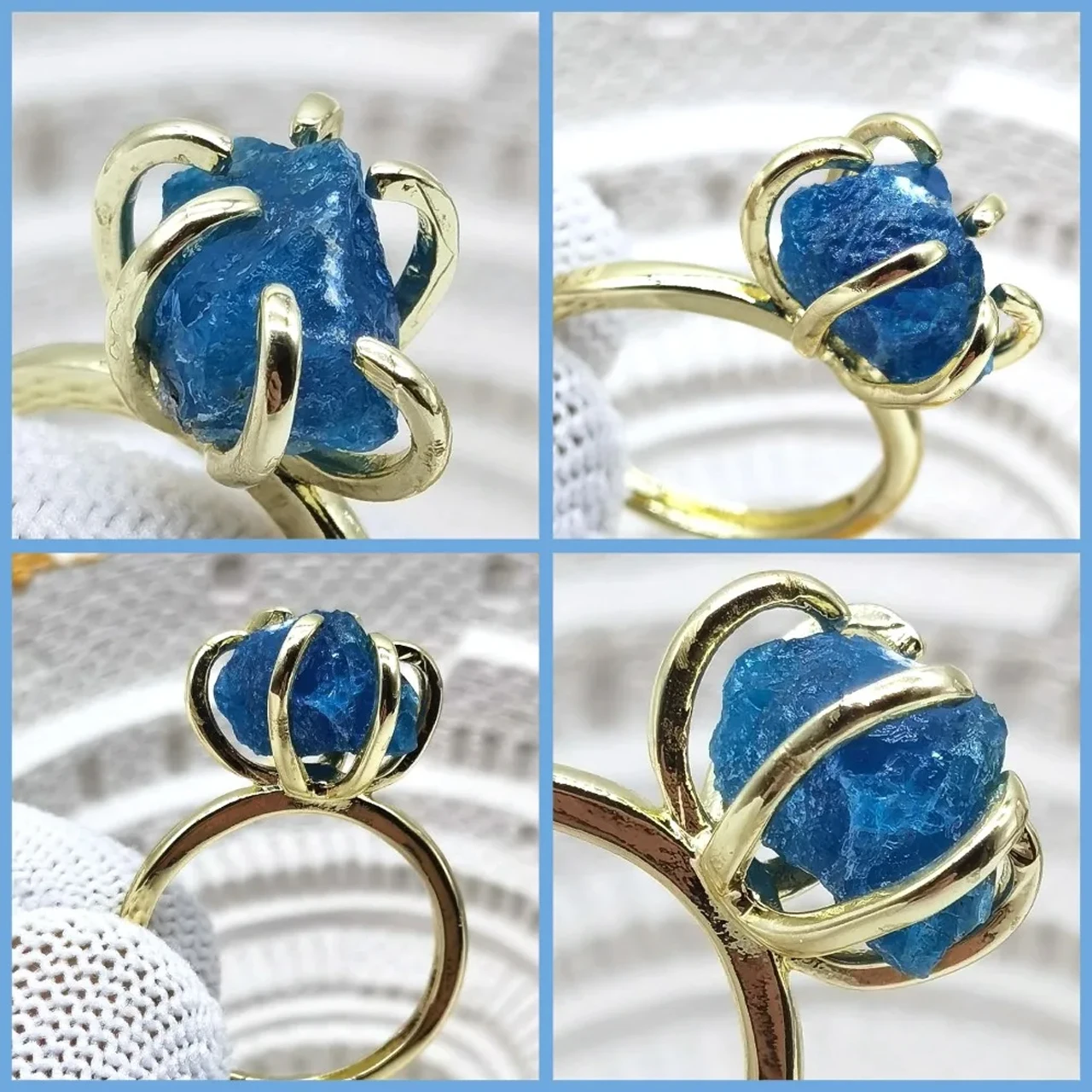 Women\'s Crystal Ring Adjustable Size Natural Stone Ring Ring Ring Ring Ring Amethyst Silver Silver Party Jewelry Opal Jewelry