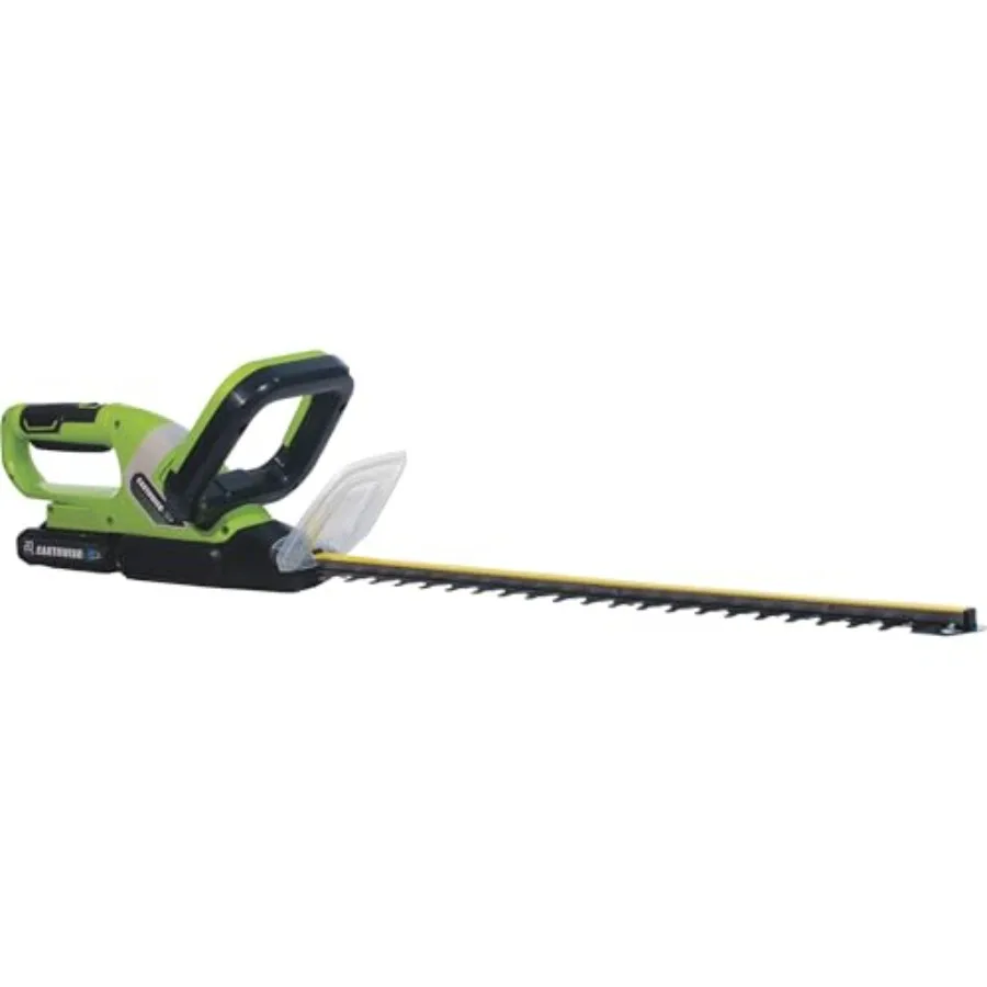 

20-Volt 20-Inch Cordless Hedge Trimmer for outdoor gardening, lightweight lithium-ion construction, black and gray color, inclu