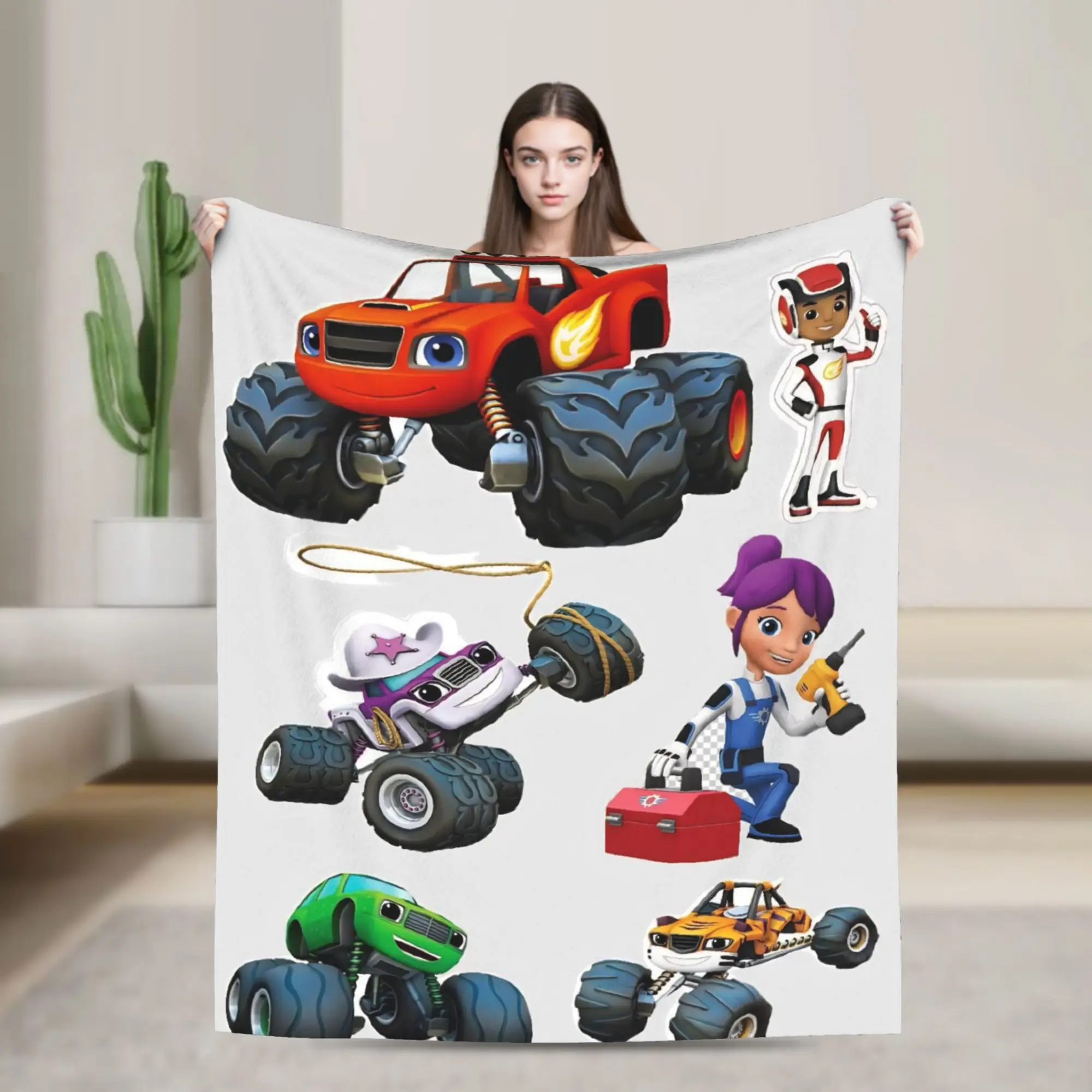 Blaze and the Monster Machines Printed Blanket For Men Women Ultra Soft  Throw Blankets for Couch 50x60 Inches Multiple Sizes