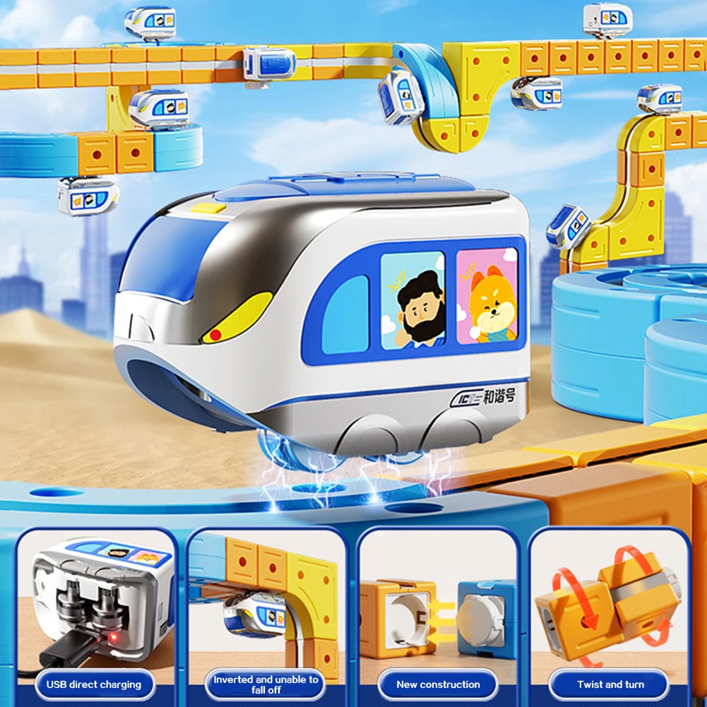 Elektryczny zestaw kolejowy z elastyczną torami wyścigowymi, magnetyczne pociągi, zestaw klocków kolejowych, zabawki dla dzieci, zestaw pociągów dla chłopców i dziewczynek.