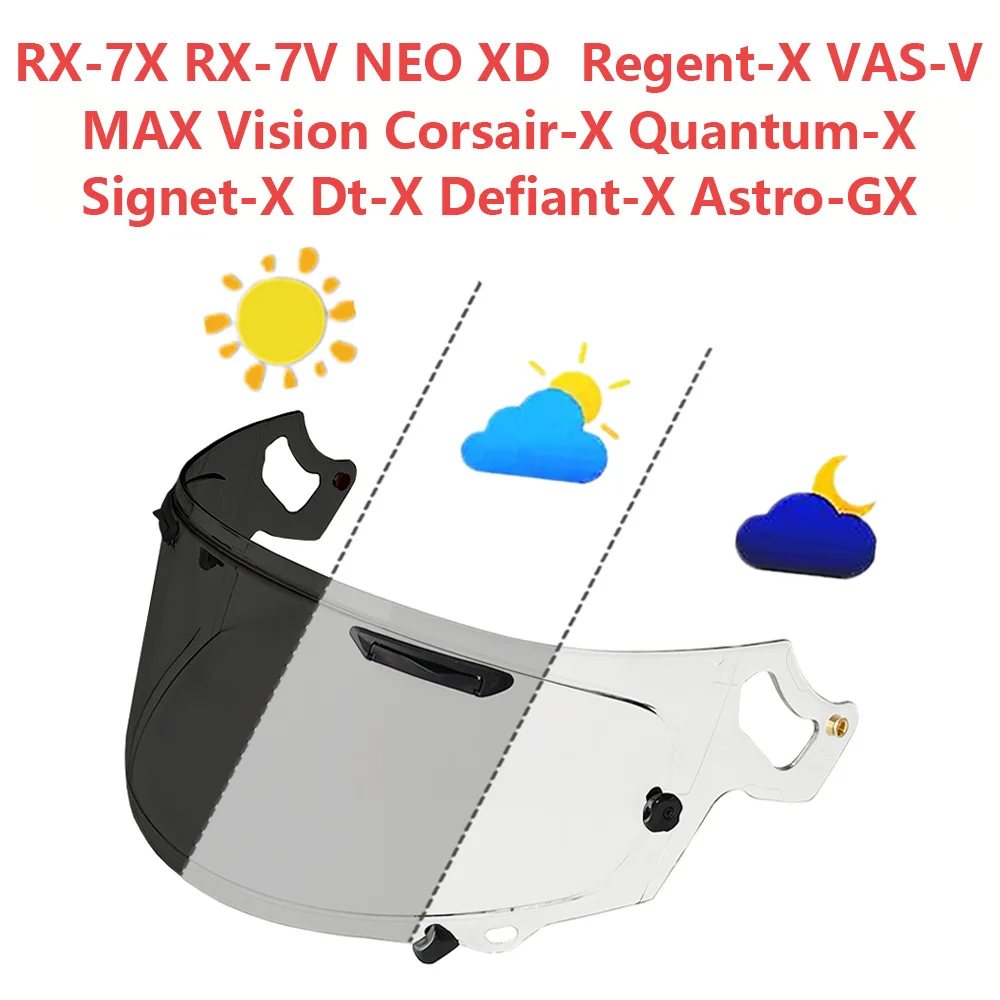 

Optical Color-changing Helmet Lens for RX7X, Glamster, TT, V28B, R1, R420, FF320, Windproof and Dustproof
