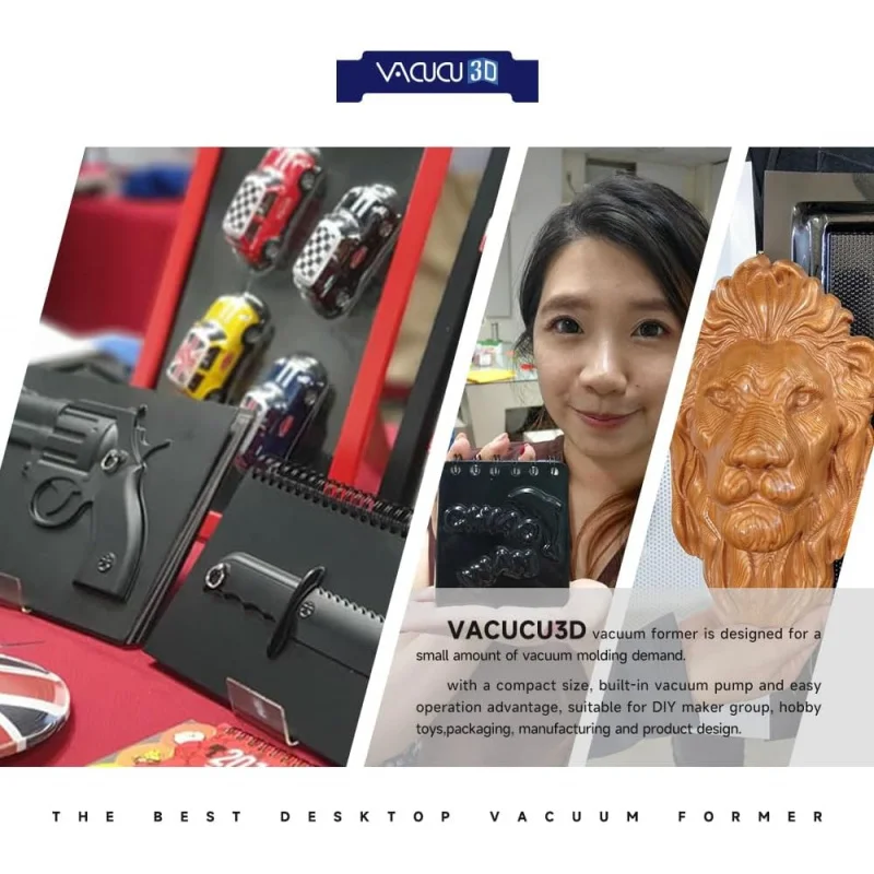 NEW1-A3(297mm×420mm/16.54x11.69인치) 데스크탑 진공 성형기, 교실 주방에서 프로토타입 몰드 및 캐스트 제작
