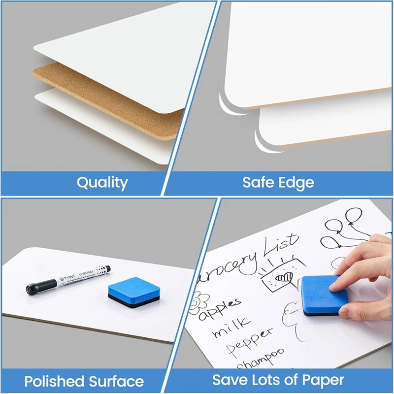 NEW-Small White Board, Double Sided Mini Lap Board, For Classroom Students Teachers School Supplies, Office, Work