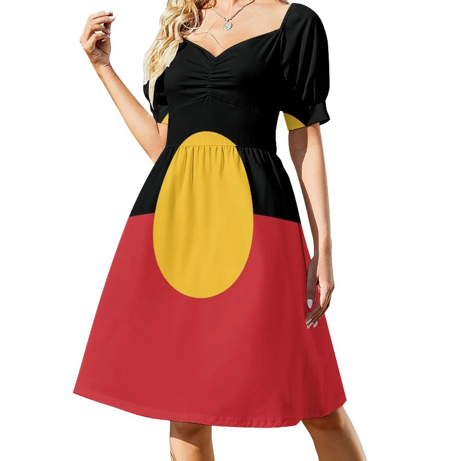 

Australian Aboriginal Flag #9 Short Sleeved Dress dress for women 2025 dress party night Dresses Casual dresses