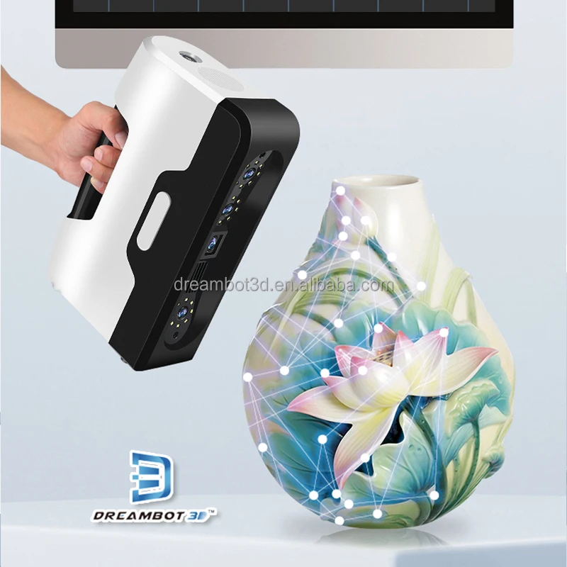 Dreambot3D Portable Handheld 3W Model Full Color Scan Structured White Light 3D Scanner for Toys Craft Arts Wide Range