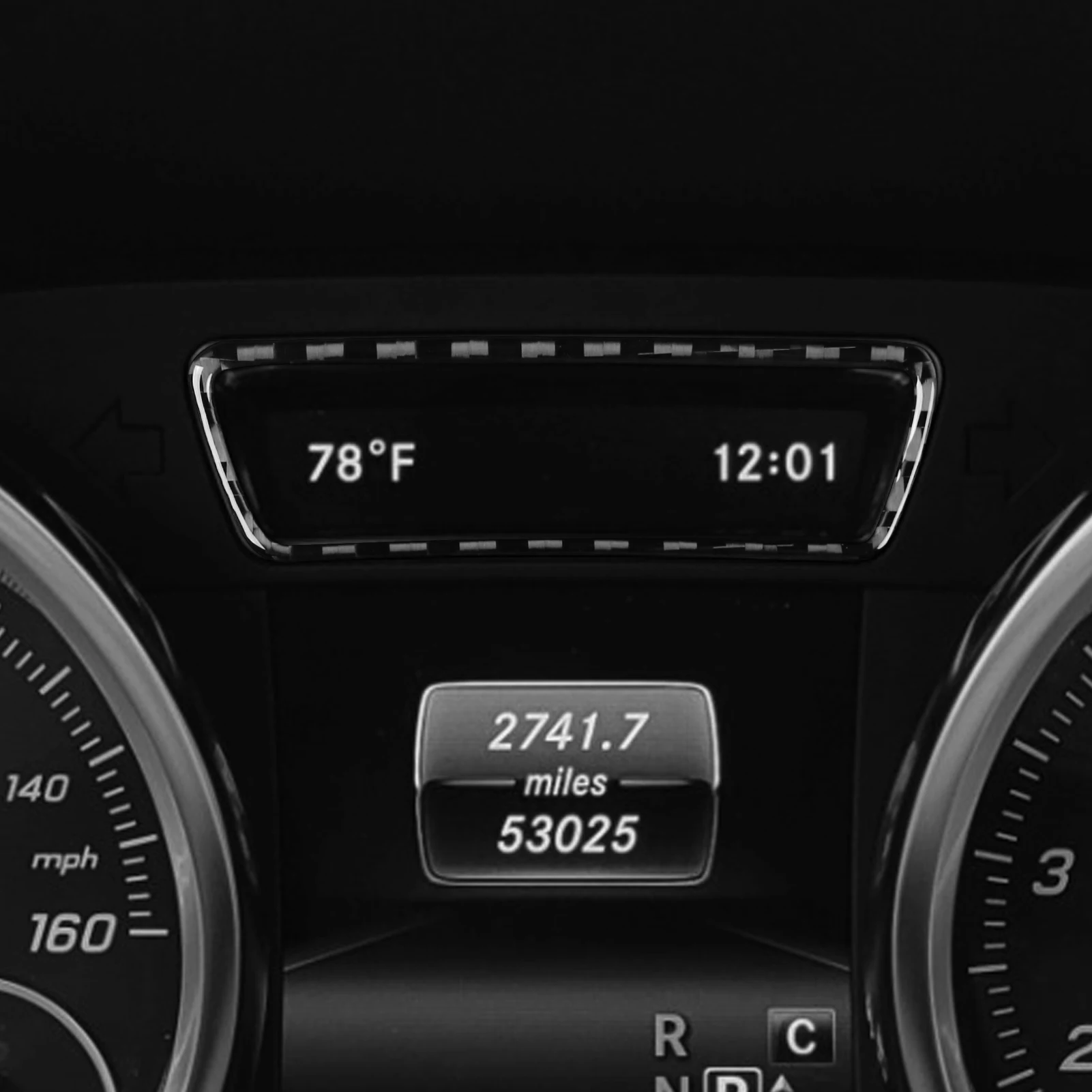 Real Carbon Fiber Car Accessories Speedometer Trim Cover Soft Sticker For Mercedes-Benz W166 GLE/GLS 2016 2017 2018 2019