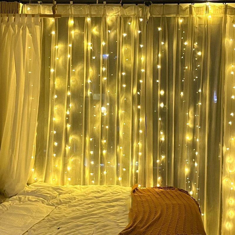 

LED Garland Curtain Lights 3M/4M/6M 8 Modes Remote Control String Light Decor for Wedding Party Christmas New Year Bedroom Lamp