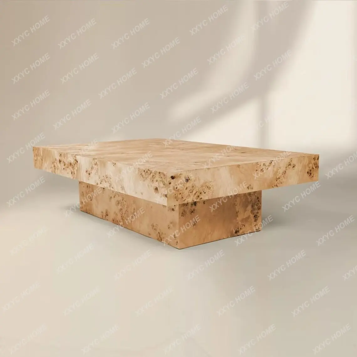 

NN Tumor bark coffee table retro living room high-end light luxury rectangular coffee table