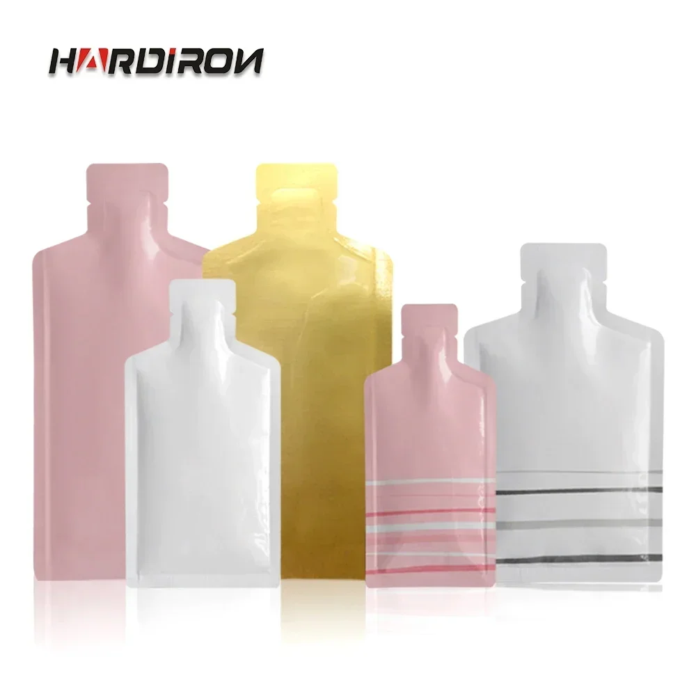 Bolsa superior abierta con forma de botella pequeña, bolsas desechables de sellado térmico, bolsas de paquete de líquido de prueba, bolsas de sellado térmico, Mini bolsa de papel de aluminio