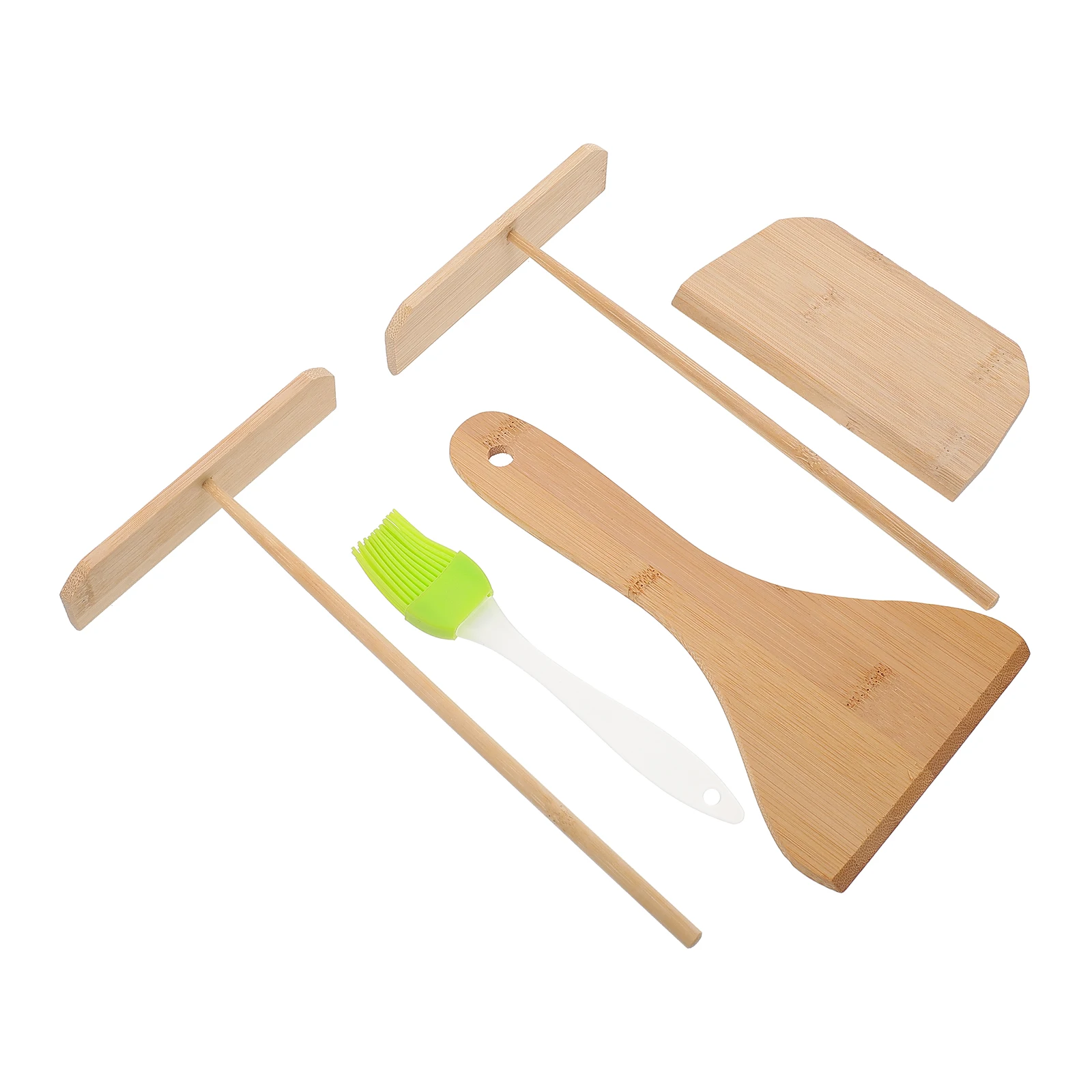 

1 set 1 Set Pancake Tool Kit Household Crepe Maker Accessories Wear-Resistant Bamboo Spatula Convenient Kitchen Cooking Set