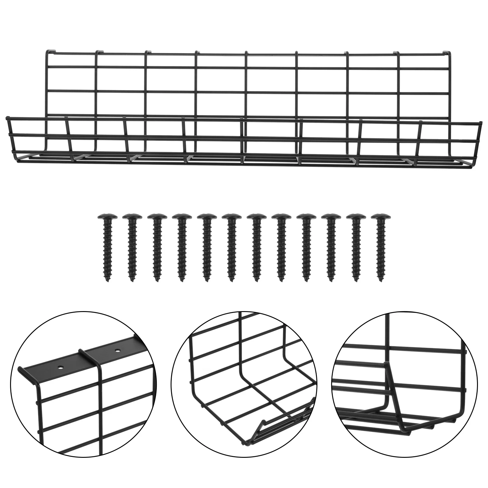 

Storage Rack Cable Management Shelf Under Desk Wire Office Tray Organizer Iron Electrical