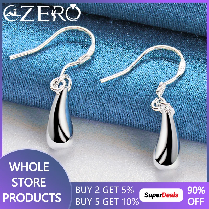 

ALIZERO 925 Sterling Silver Water Drop Earrings For Women Wedding Engagement Fashion Party Jewelry Gifts